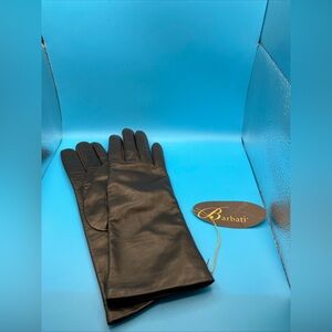 Womens Barbati Cashmere Lined Leather Driving gloves Brown